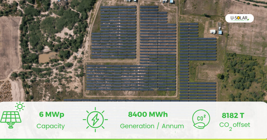 Image of solar power plant installed at AEDOL plant.